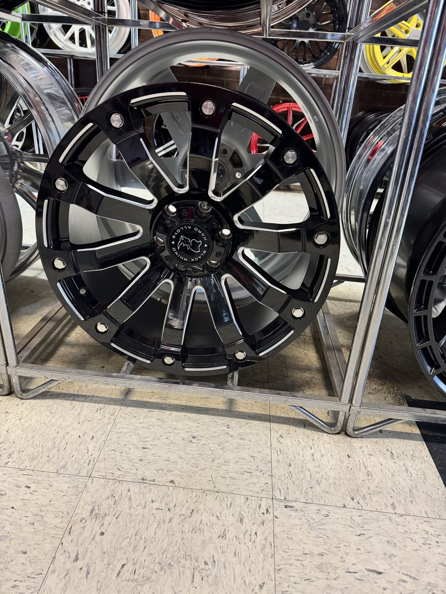 Black Rhino 20x9 6x135 Gloss Black Milled. Brand new set of 4 wheels.