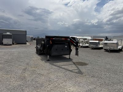 2026 RawMaxx 7x16 20k LPX Low-Pro 13lb I-Beam Gooseneck Telescopic Dump Trailer