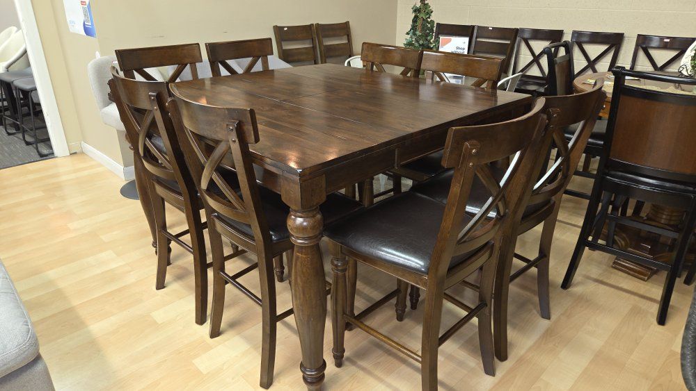 🪑9-piece Counter-Height Dining Table Set
