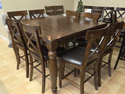 🪑9-piece Counter-Height Dining Table Set