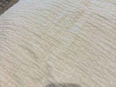 Pottery Barn King Size White Pick Stitch Quilt