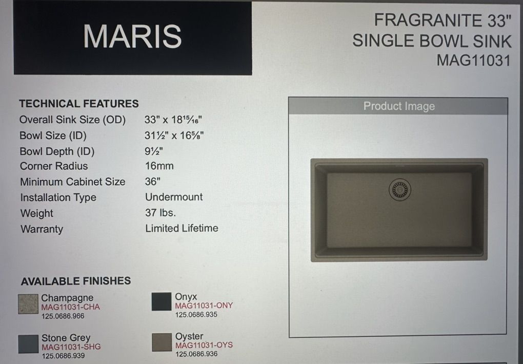 BRAND NEW FRANKE MARIS 33 UNDERMOUNT KITCHEN SINK