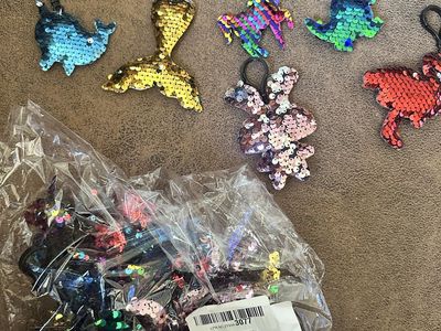 Sequin animal key chains/party favors
