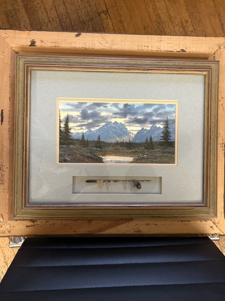 Original Landscape With Teepees Painting on Paper