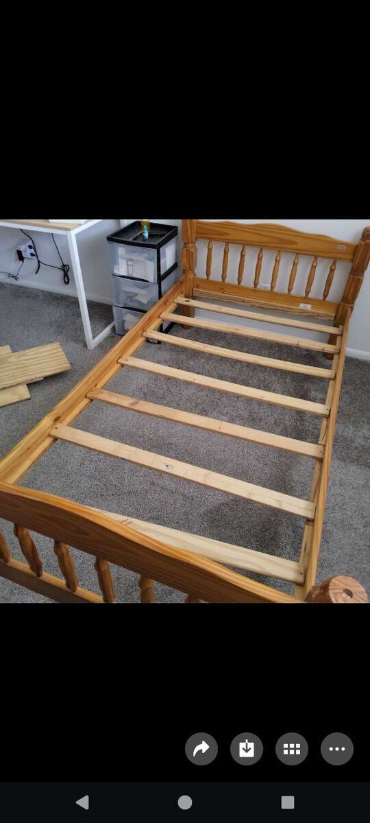 twin size wood bed frame $30