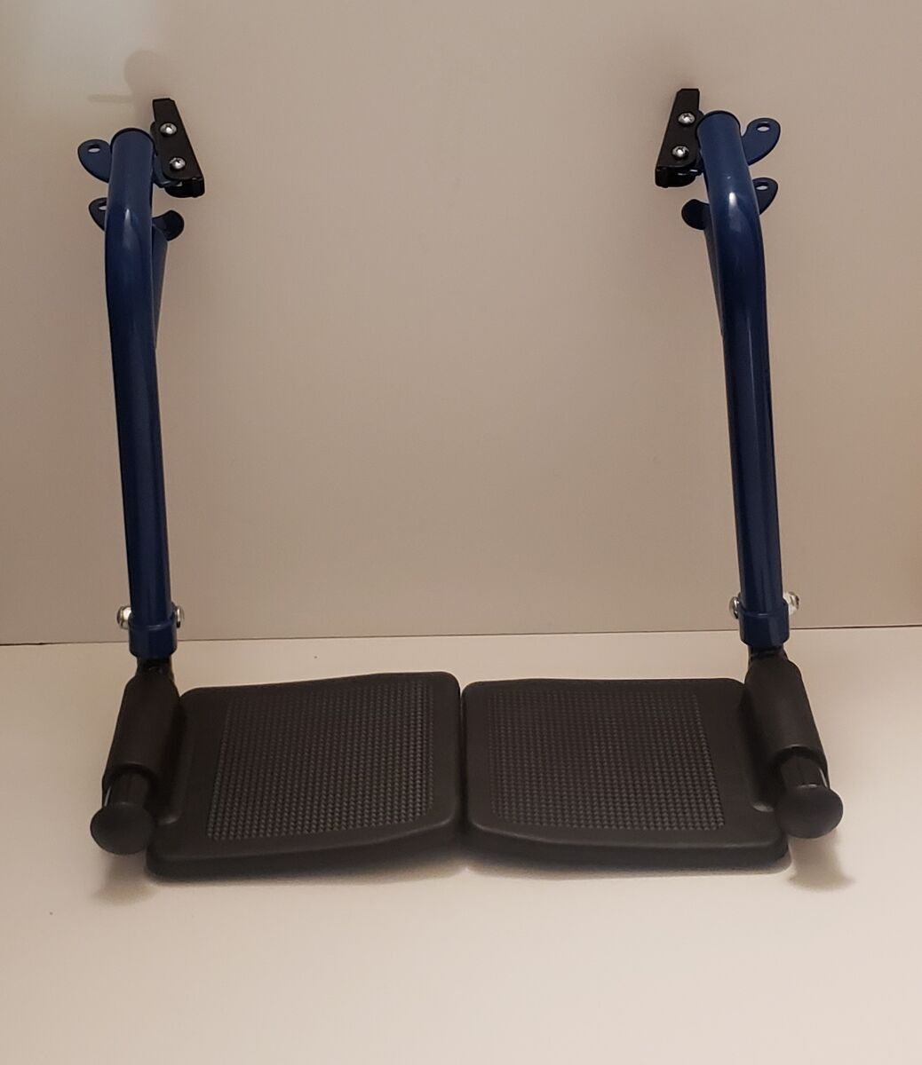 Wheelchair and Transport Chair Universal Height Adjustable Swing-Away Footrests with Durable Composite Foot Plates