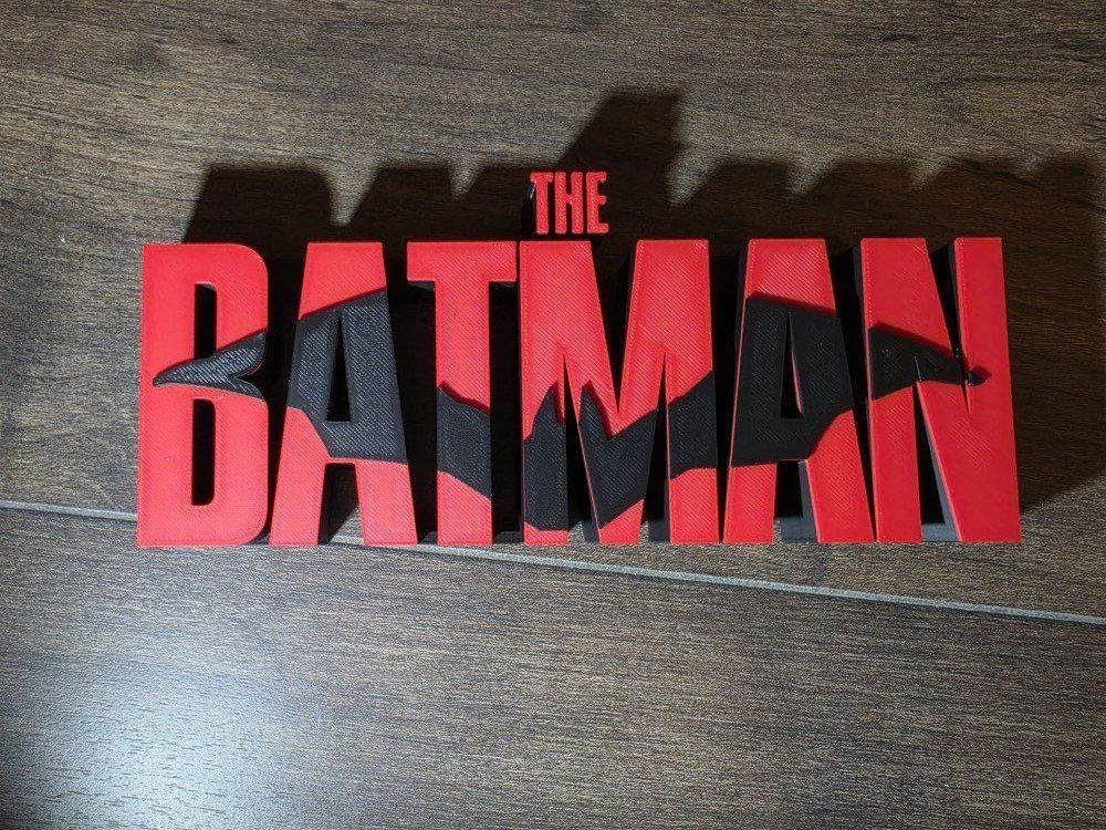 "The Batman" 3D Logo Display | Bold Red & Black Collectible Sign