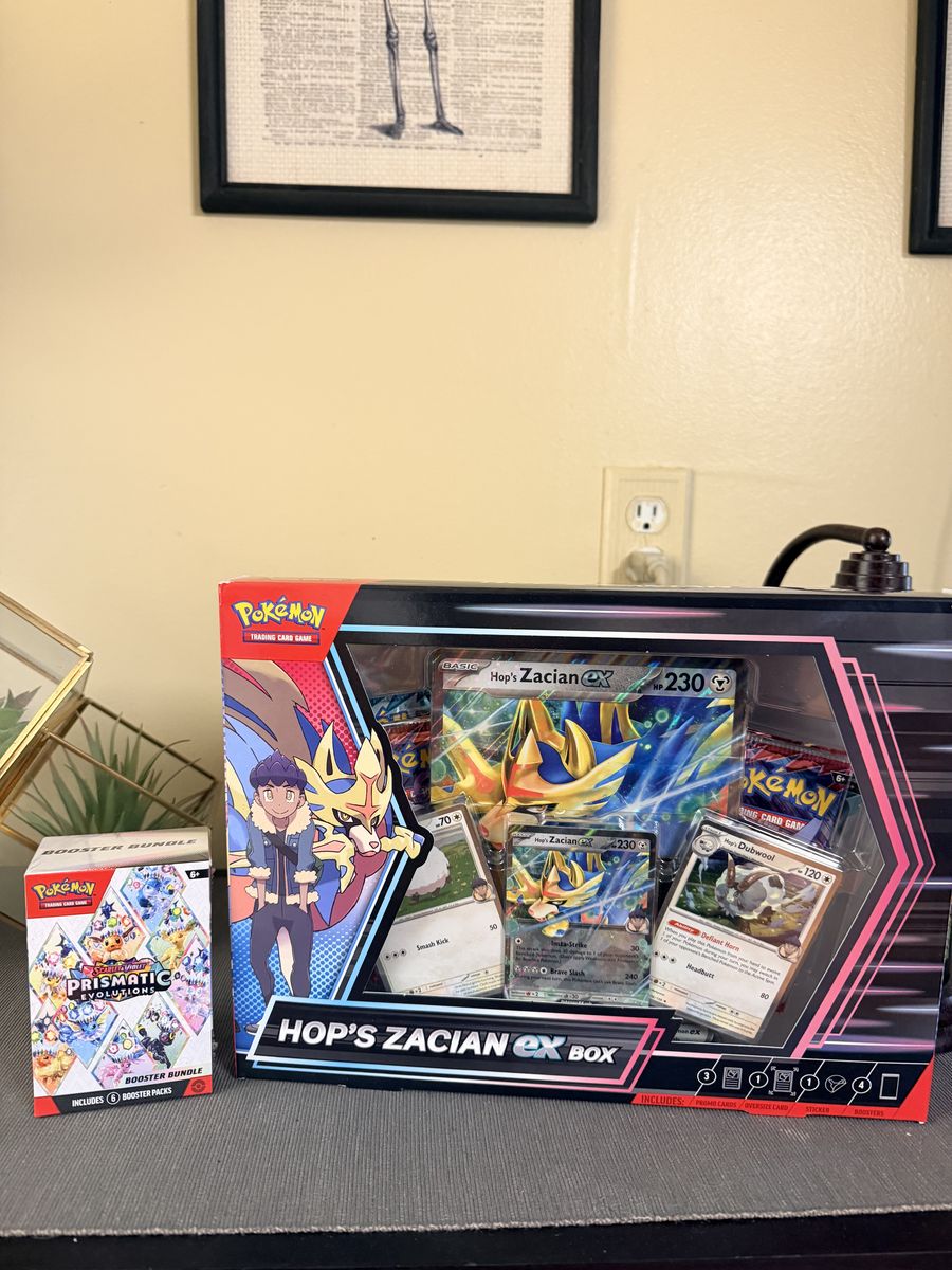 Pokemon TCG Hop's Zacian EX Box & Prismatic Evolutions Booster Bundle - New Sealed