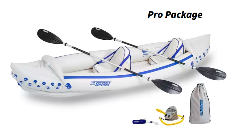 Sea Eagle SE-370 Inflatable Kayak Pro Package with Paddles, pump and life jackets