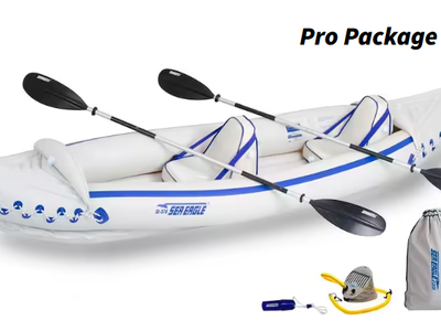 Sea Eagle SE-370 Inflatable Kayak Pro Package with Paddles, pump and life jackets