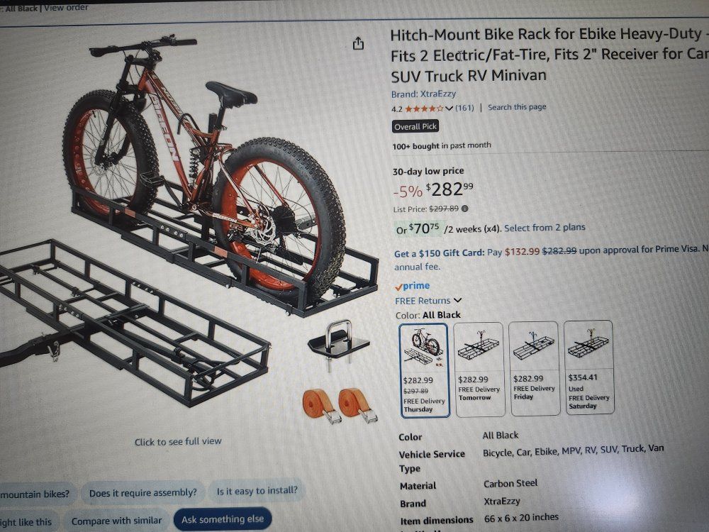 Heavy duty cargo/bike hitch rack