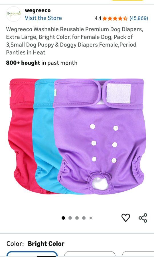 Reusable dog diapers for female dog