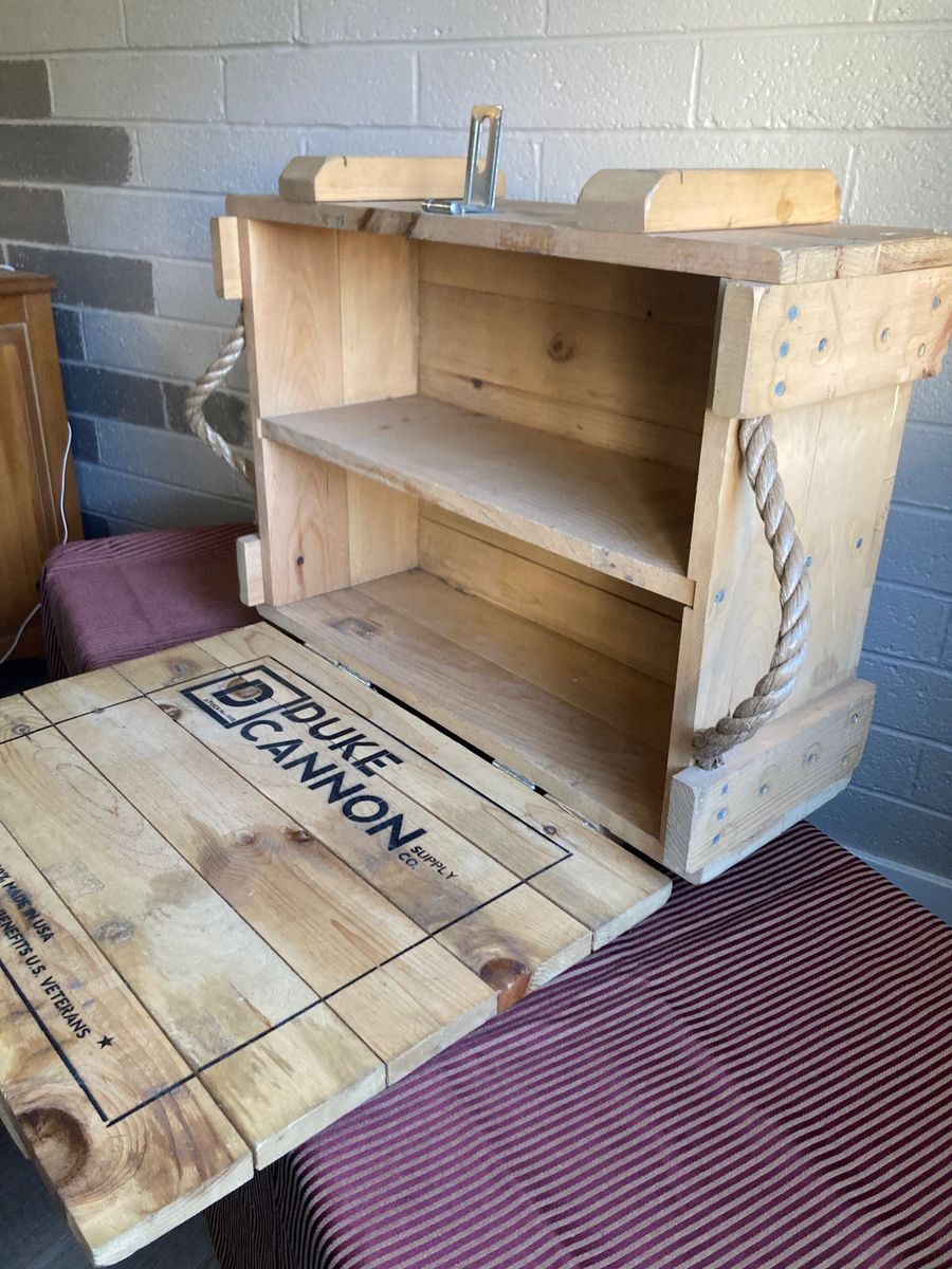 Duke Cannon solid wood crate
