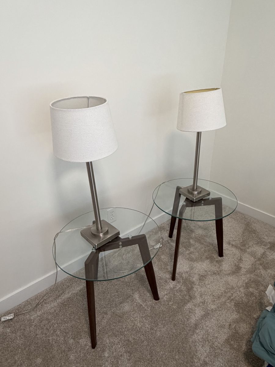 Side tables and lamps