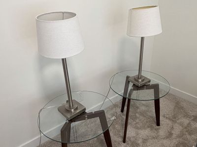 Side tables and lamps