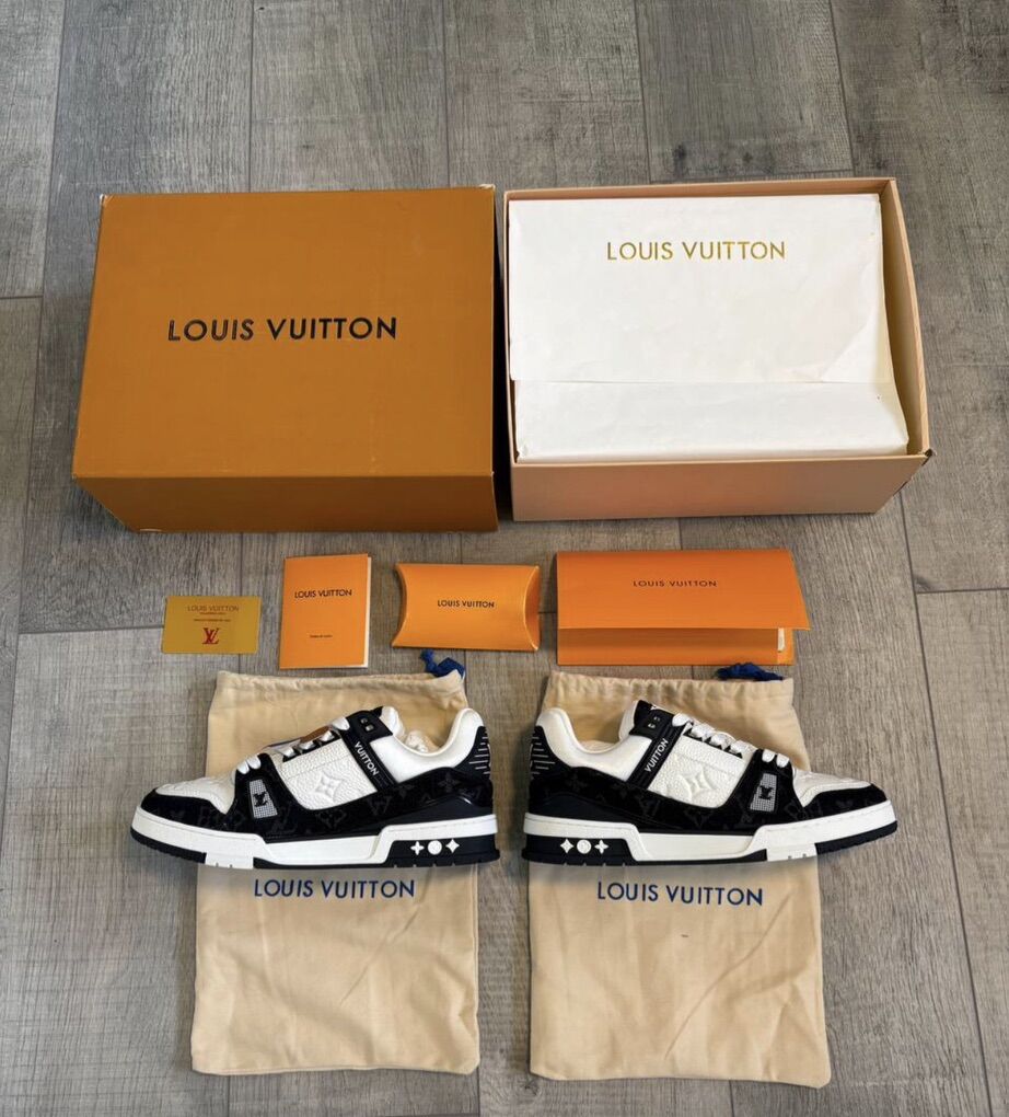 Black & White LV trainer sneakers