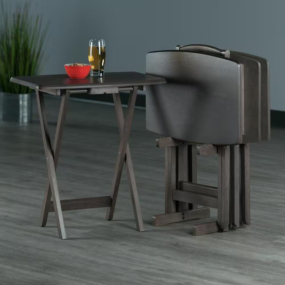 Dorian 23.62 in. Oyster Gray 5-Piece Snack Table