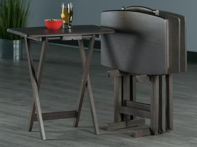 Dorian 23.62 in. Oyster Gray 5-Piece Snack Table