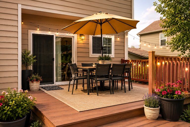 Sunnyglade 9ft Solar LED Lighted Patio Umbrella - Tan