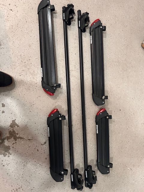 Ski, poles, snow board or fishing pole rack