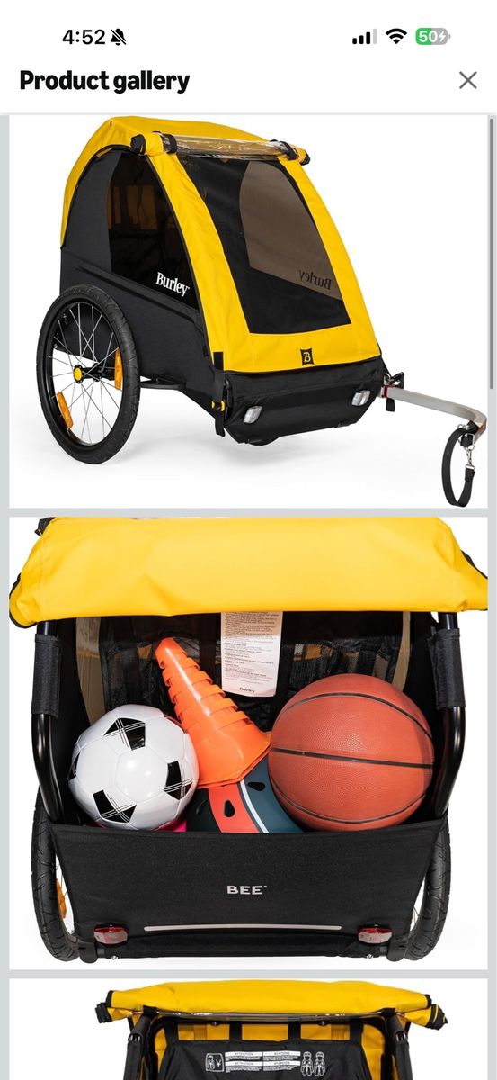 Burley Bee, 1 and 2 Seat, Lightweight, Kids Bike-Only Trailer