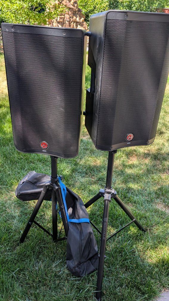 Behringer PA Speakers and stands