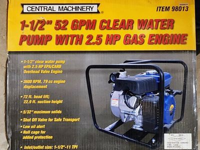 Water Pump with 2.5HP Gas Engine - NEW in Sealed Box