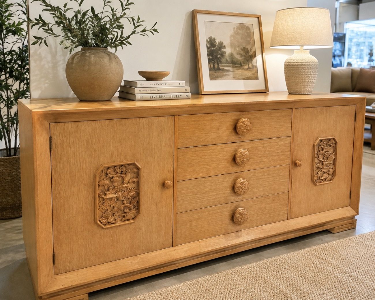 Asian Console Cabinet Storage James Mont Regency Chinoiserie Dresser Bureau Chest Drawers Media Buffet Sideboard Table