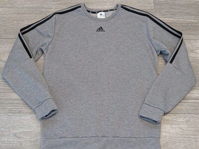 Adidas Medium Men's 3-Stripe Sweatshirt Gray