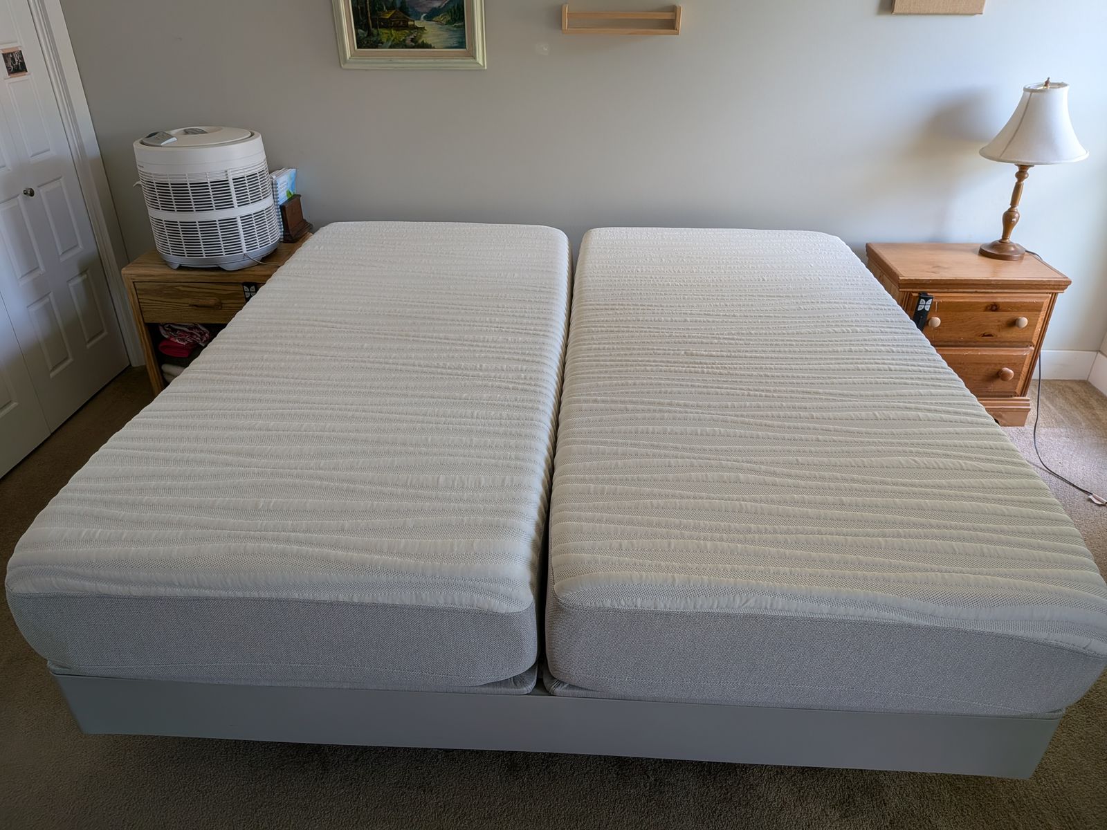 Adjustable Twin XL Bed Frame with Mattresses
