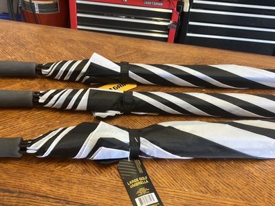 Grip Large Golf Umbrella - Black & White Striped (New with Tags)