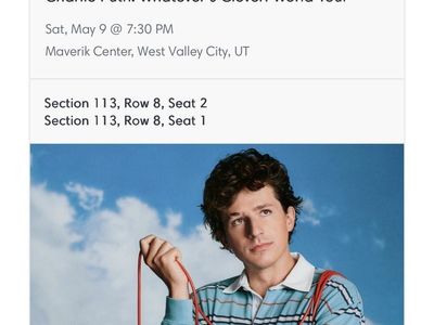 2 Charlie Puth Concert Tickets - Selling at a loss
