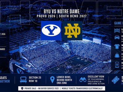 BYU vs Notre Dame – 5 Tickets Together – Sec 25 Row 10 – Lower Bowl