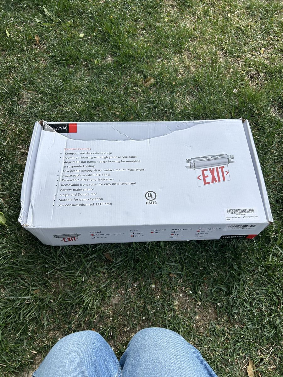 NIB 2 sided EXIT LED sign GRMSRL-200D