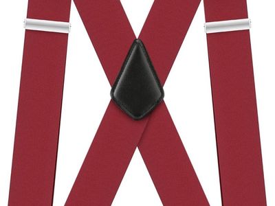 Red X-back suspenders 2-inch wide