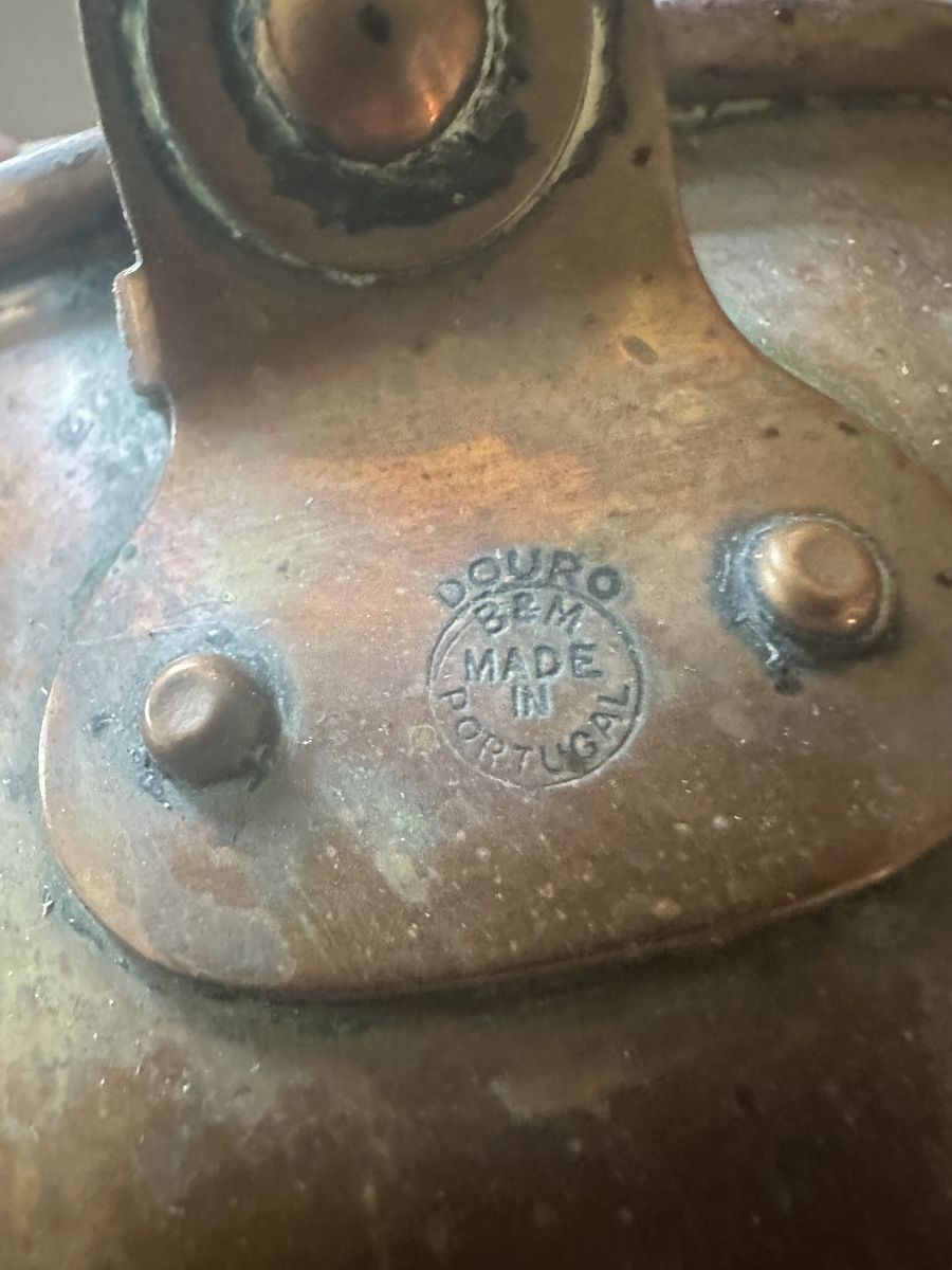 Antique Portuguese Copper Kettle & Copper Pot – Heavy Copper – $125