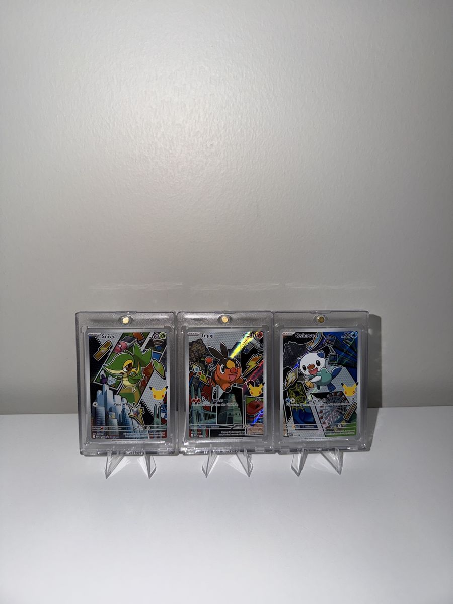 Pokémon Celebrations Full Art Snivy, Tepig, Oshawott Promo Card Set