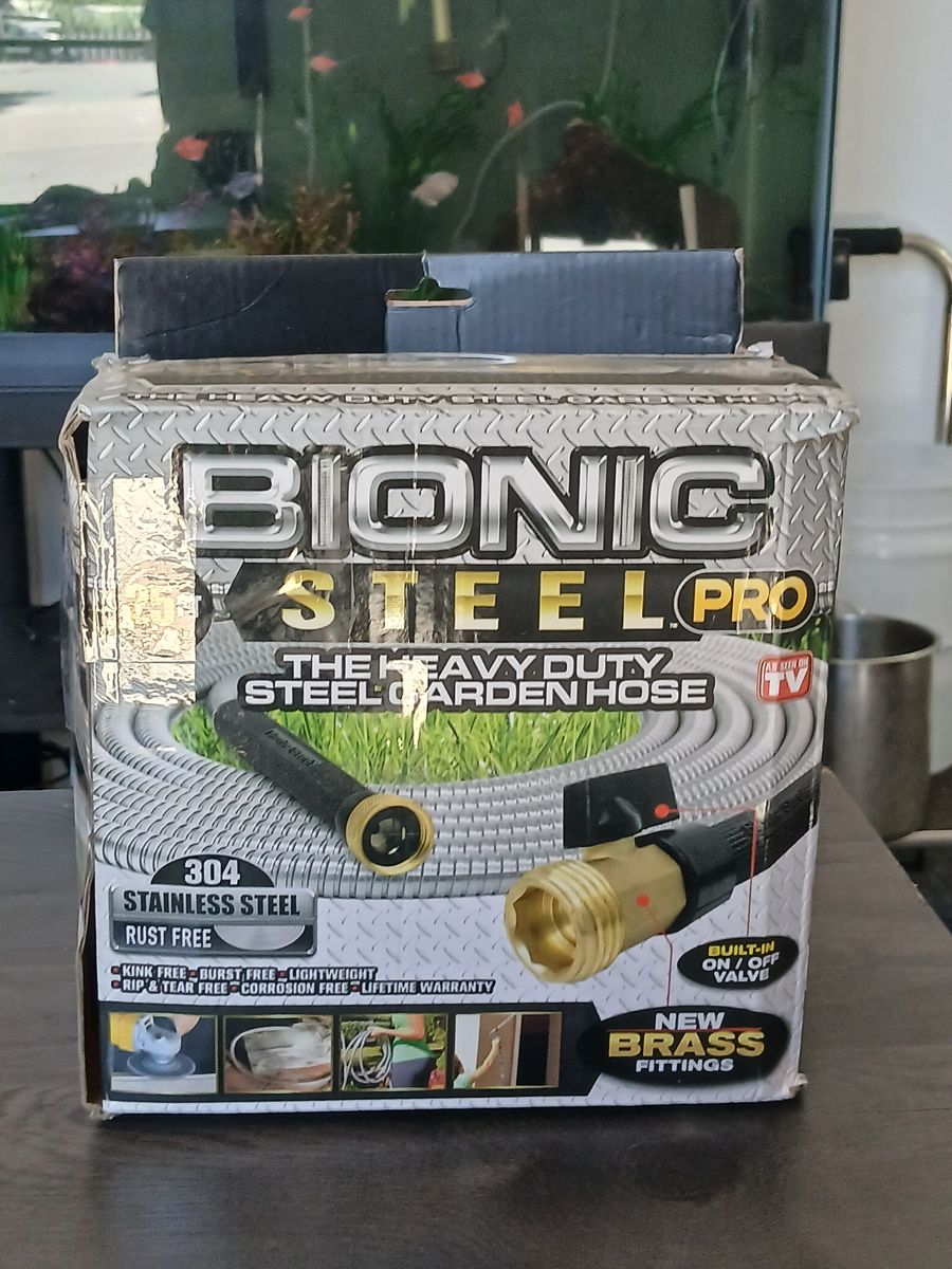 Bionic Steel Pro Heavy Duty 304 Stainless Steel Garden Hose w/ Brass Fittings - Kink, Burst, Rip & Tear Free- Section A