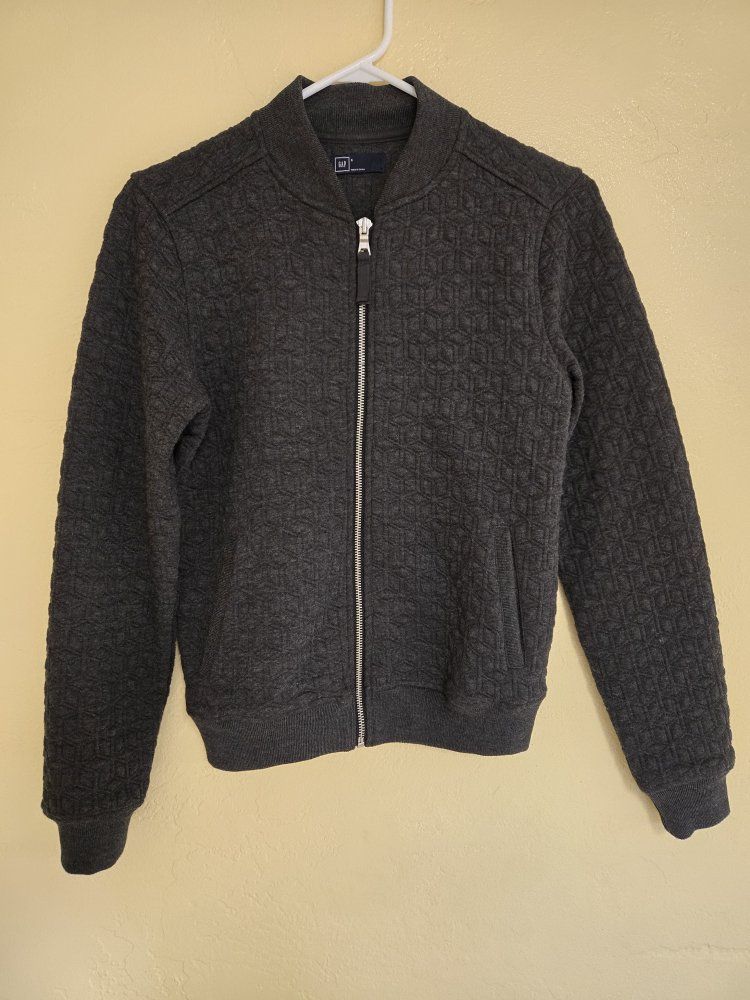 Gap Womens Small Charcoal Gray Quilted Bomber Jacket