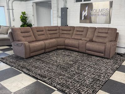 COSTCO BARCALOUNGER CARMELO FABRIC POWER RECLINING SECTIONAL W/ POWER HEADRESTS!!