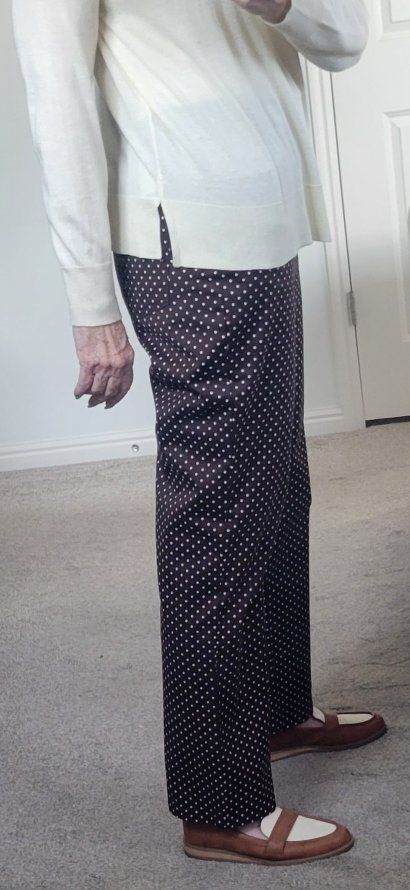 Chaps Women's Brown Polka Dot Pants Size 10 - Cotton Blend Stretch Trousers
