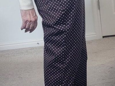 Chaps Women's Brown Polka Dot Pants Size 10 - Cotton Blend Stretch Trousers