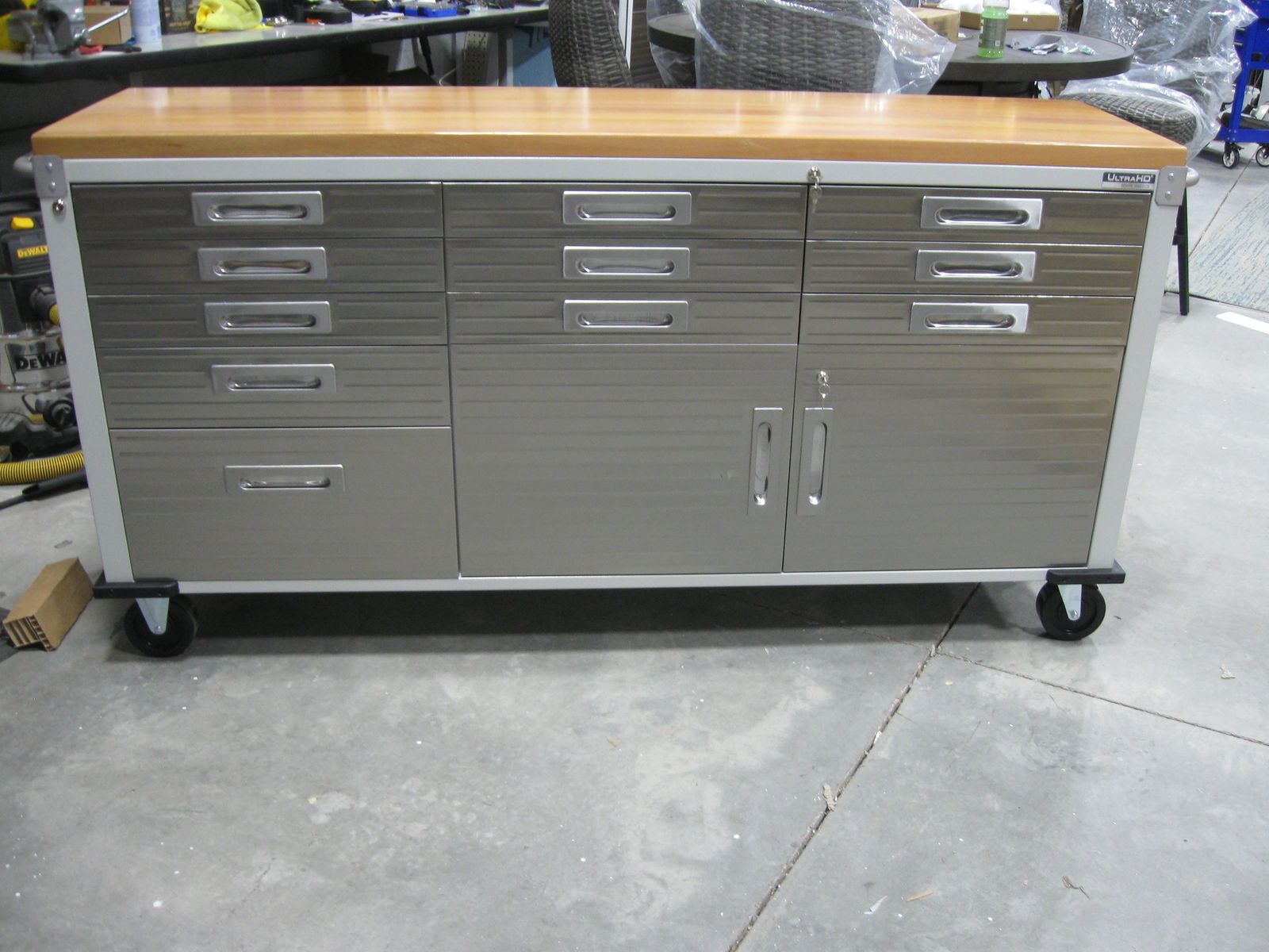 Brand New Seville Classics UltraHD Locking 11 Drawer Rolling Workbench, Tool Box 77"x20"x37.5"