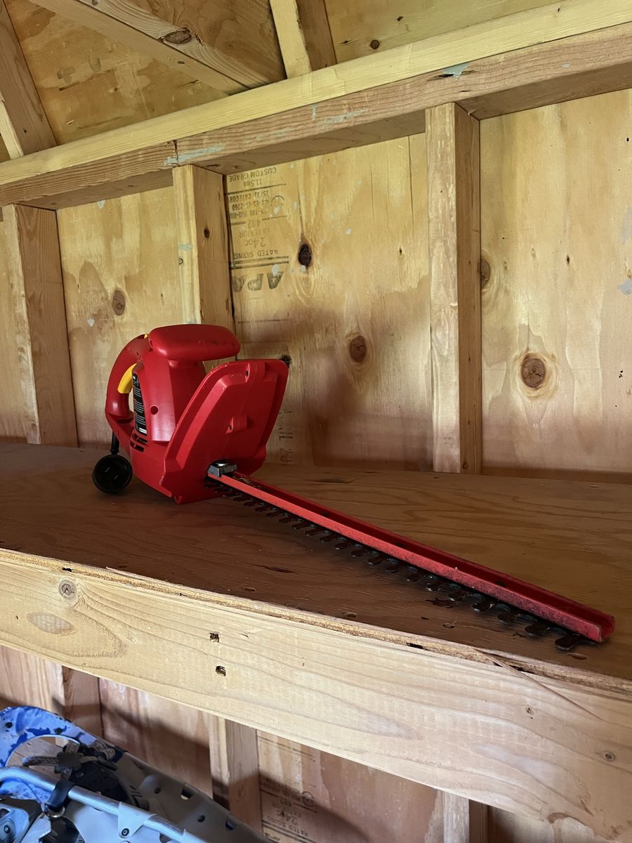 Electric Hedge Trimmer Red Yard Tool Used
