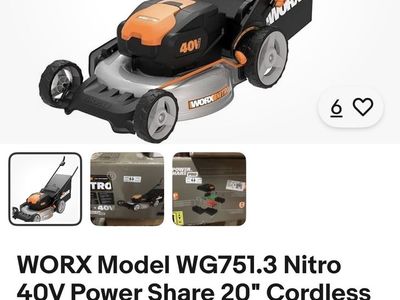 Word Nitro 40V Power Share Cordless Lawnmower* New without box or tags