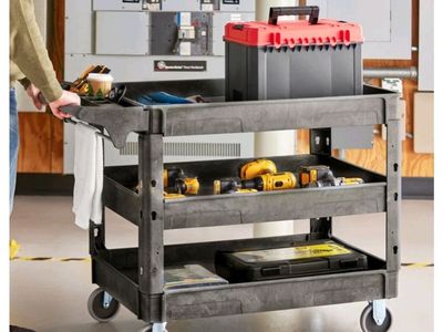 Lavex Flat Top 3-Shelf Utility Cart