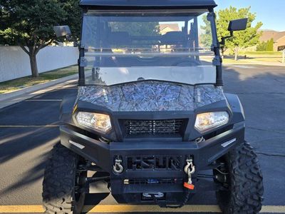 Hisun Sector 1000 Crew Camo UTV - ONLY 25 HOURS, has wench and hydraulic bed lift. 16ft trailer also for sale separately.