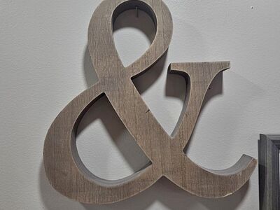 wooden "&" decor
