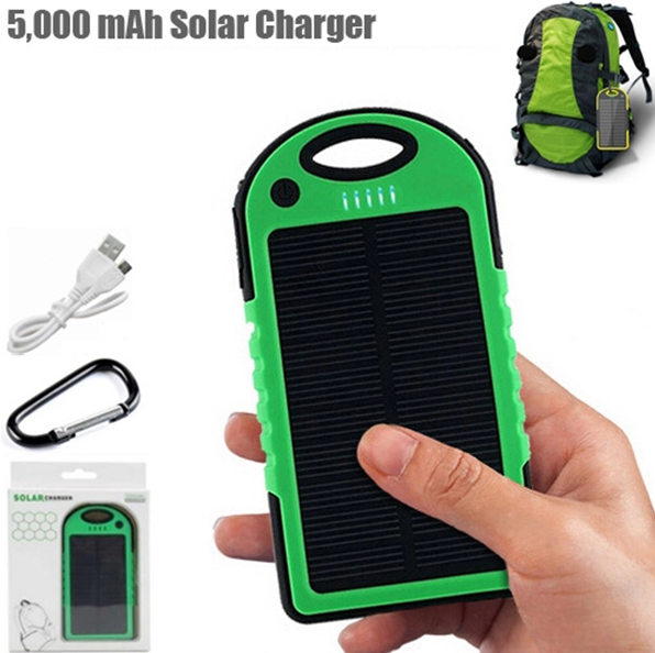 5000 mAh Solar Charger new in box, great for camping, hiking, mid-day recharge.  Multiple available.