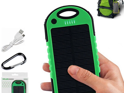 5000 mAh Solar Charger new in box, great for camping, hiking, mid-day recharge. Multiple available.
